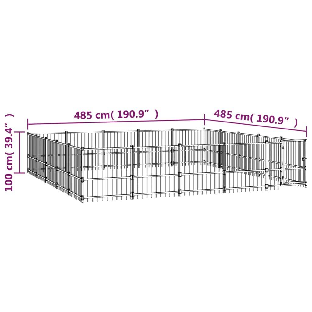Vidaxl - Chenil d'extérieur pour chiens Acier 23,52 m² vidaXL 3124635 - Imagen 2