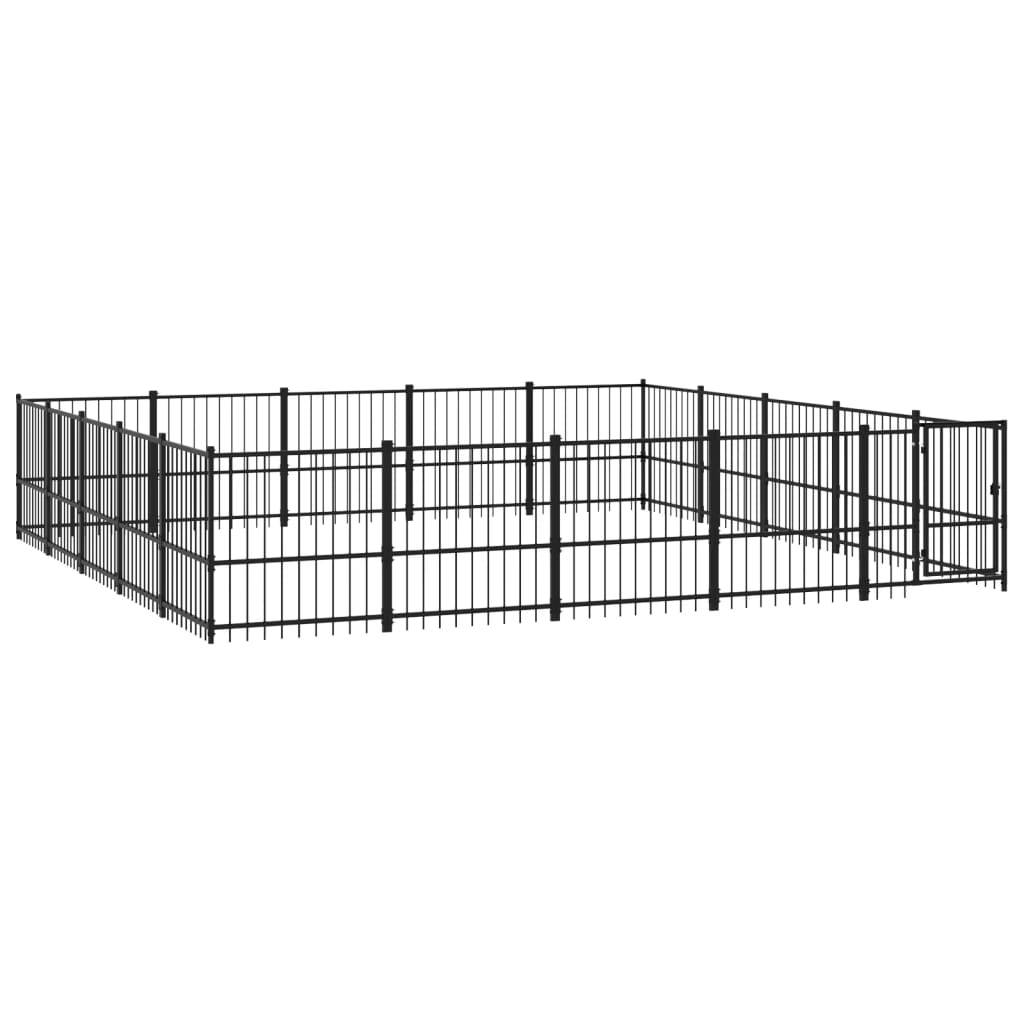Vidaxl - Chenil d'extérieur pour chiens Acier 23,52 m² vidaXL 3124635 - Imagen 1