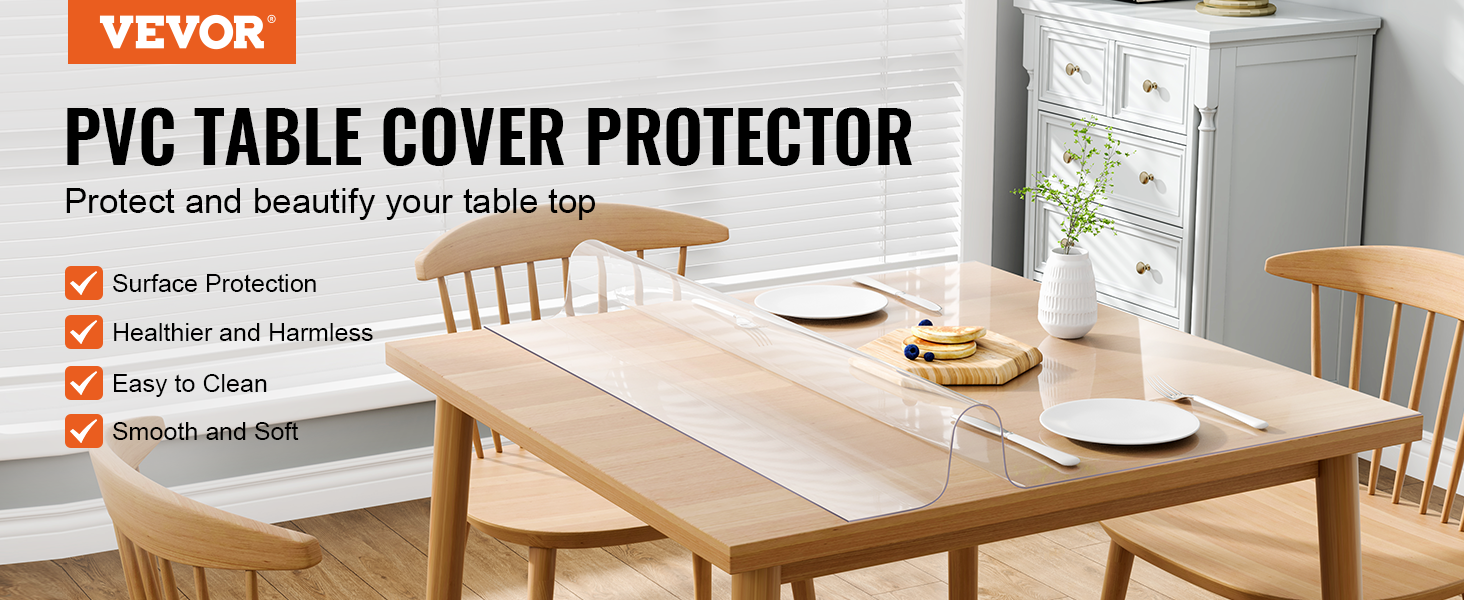 VEVOR Nappe Carrée Transparente Protection de Table en PVC 30,5x30,5x1,5 mm - Image 9