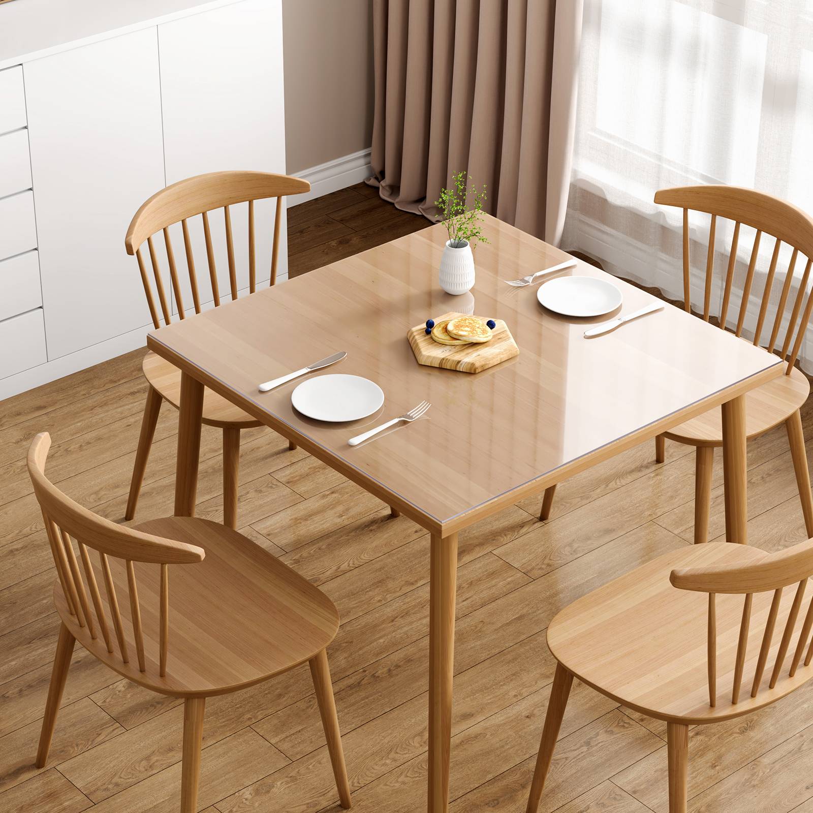 VEVOR Nappe Carrée Transparente Protection de Table en PVC 30,5x30,5x1,5 mm - Image 8