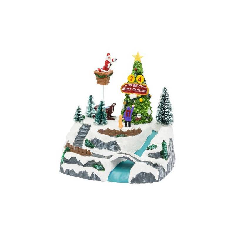 Lotti - Village de noël lumineux Père Noël décore un grand sapin musical LED Lotti - Imagen 2