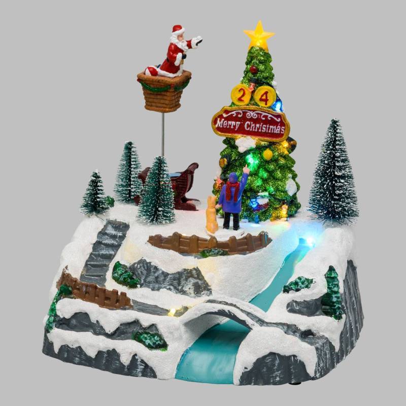 Lotti - Village de noël lumineux Père Noël décore un grand sapin musical LED Lotti - Imagen 1