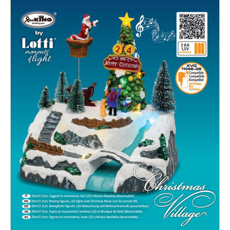 Lotti - Village de noël lumineux Père Noël décore un grand sapin musical LED Lotti - Imagen 5