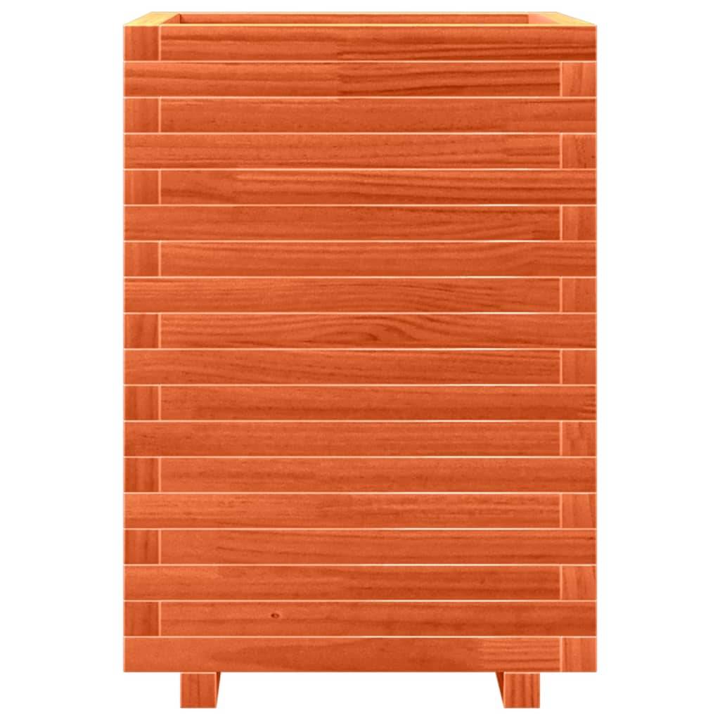 Jardinière | Pot de fleurs | Cache-pot | Bac à fleurs cire marron 50x50x72 cm bois de pin massif - Image 5