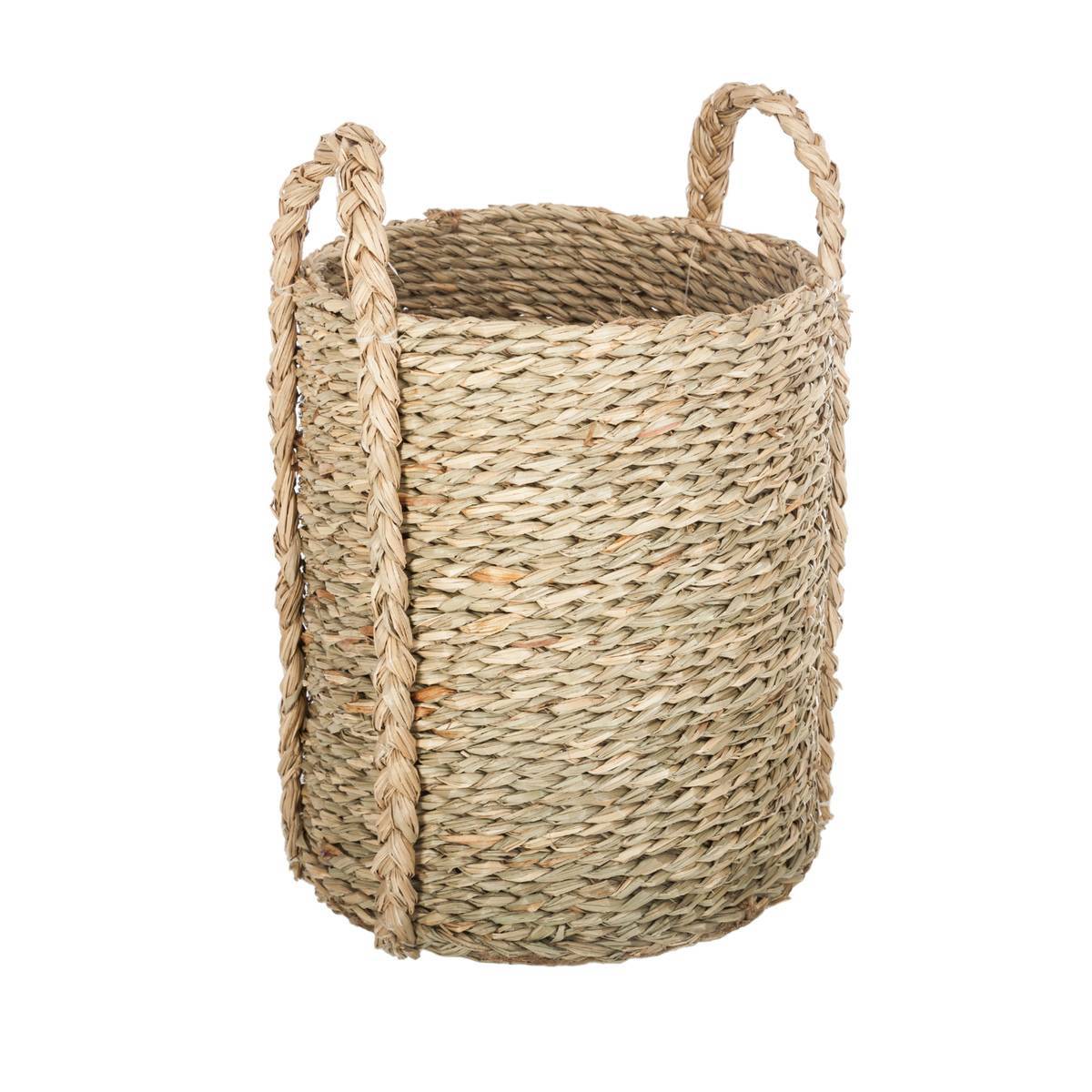 Atmosphera - Set de 3 paniers à anses ronds roseau tressé D22/26/34cm - Atmosphera Créateur d'intérieur - Image 2