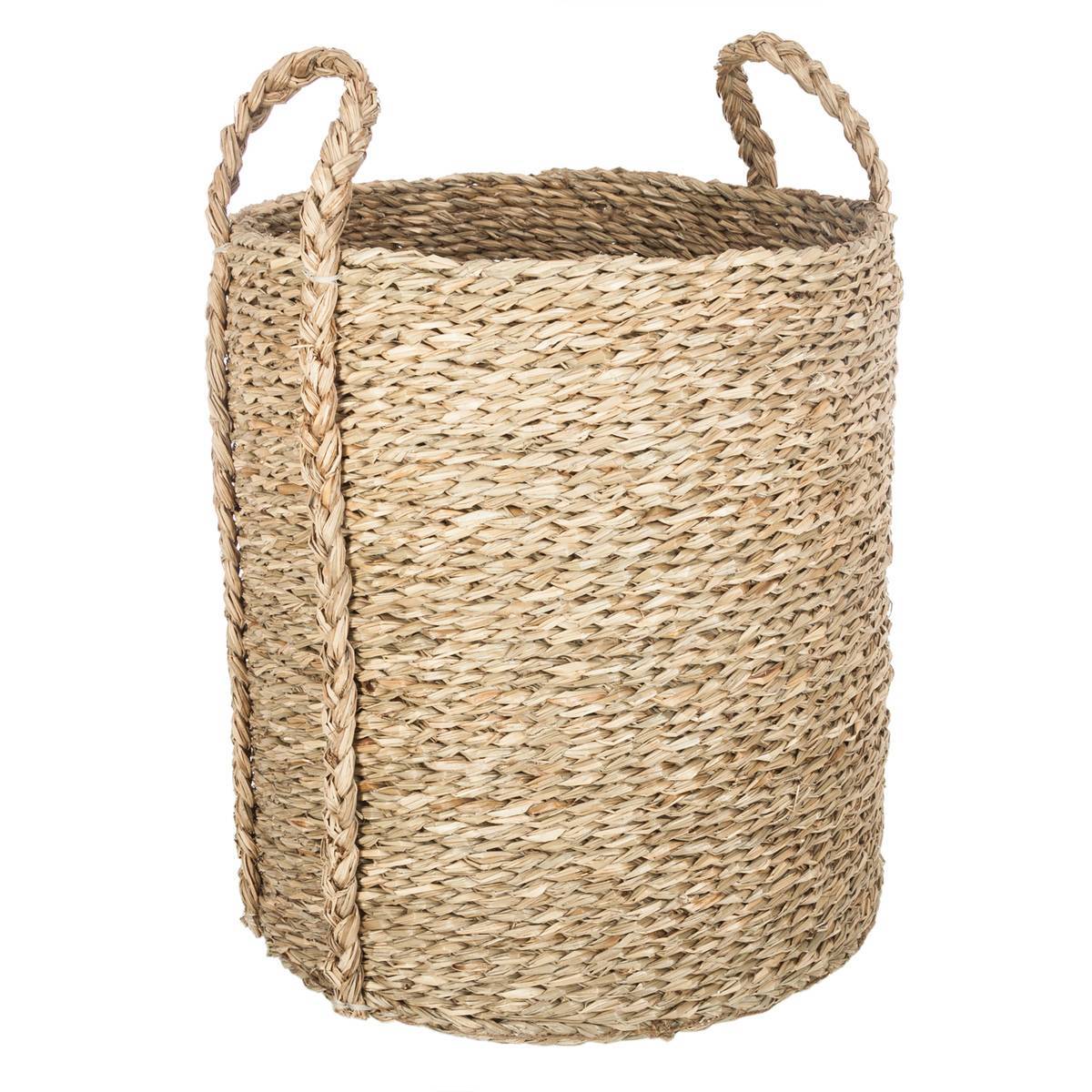 Atmosphera - Set de 3 paniers à anses ronds roseau tressé D22/26/34cm - Atmosphera Créateur d'intérieur - Image 4