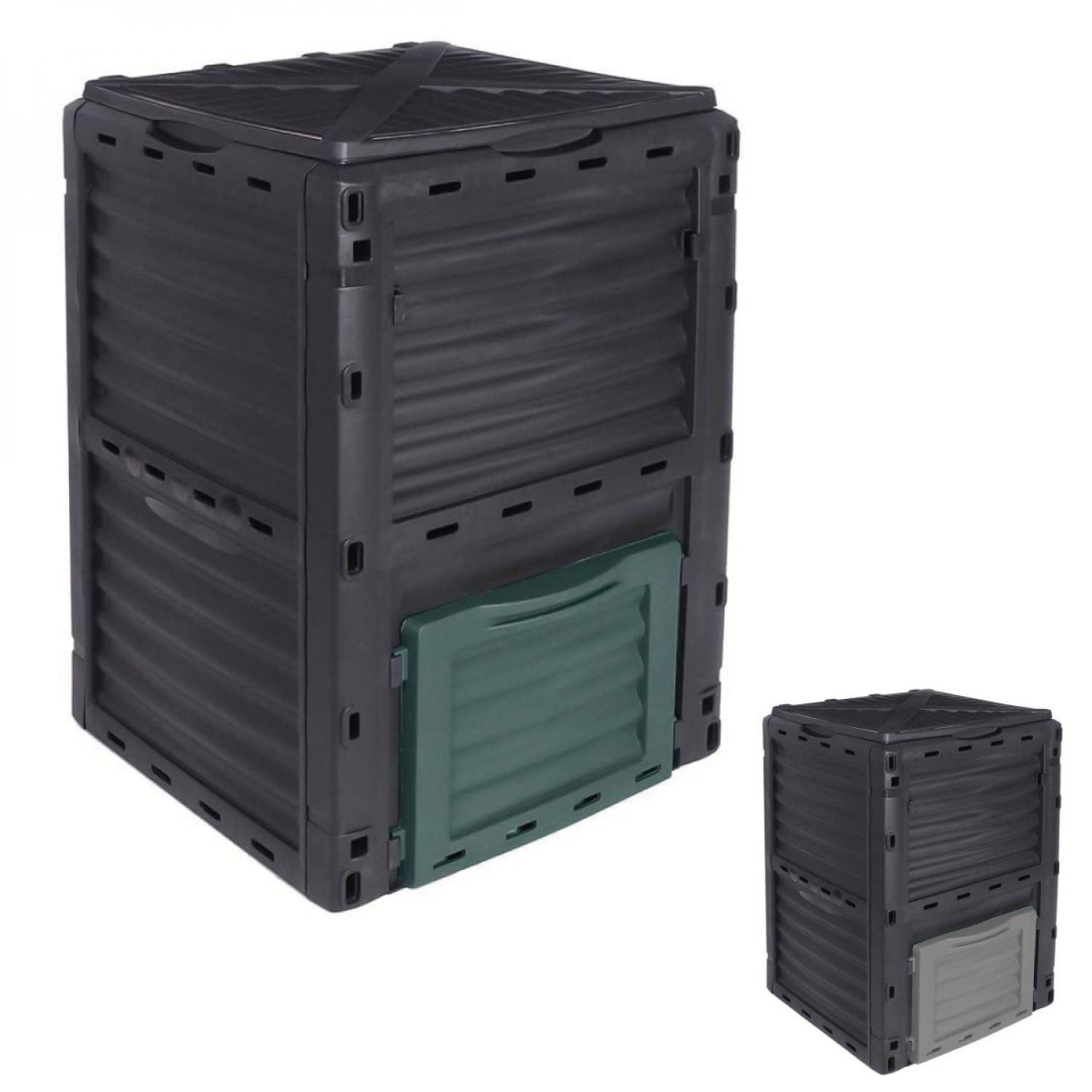 Linxor - Composteur, bac, poubelle à compost de jardin - 300 L - Noir et Vert - Linxor - Imagen 2