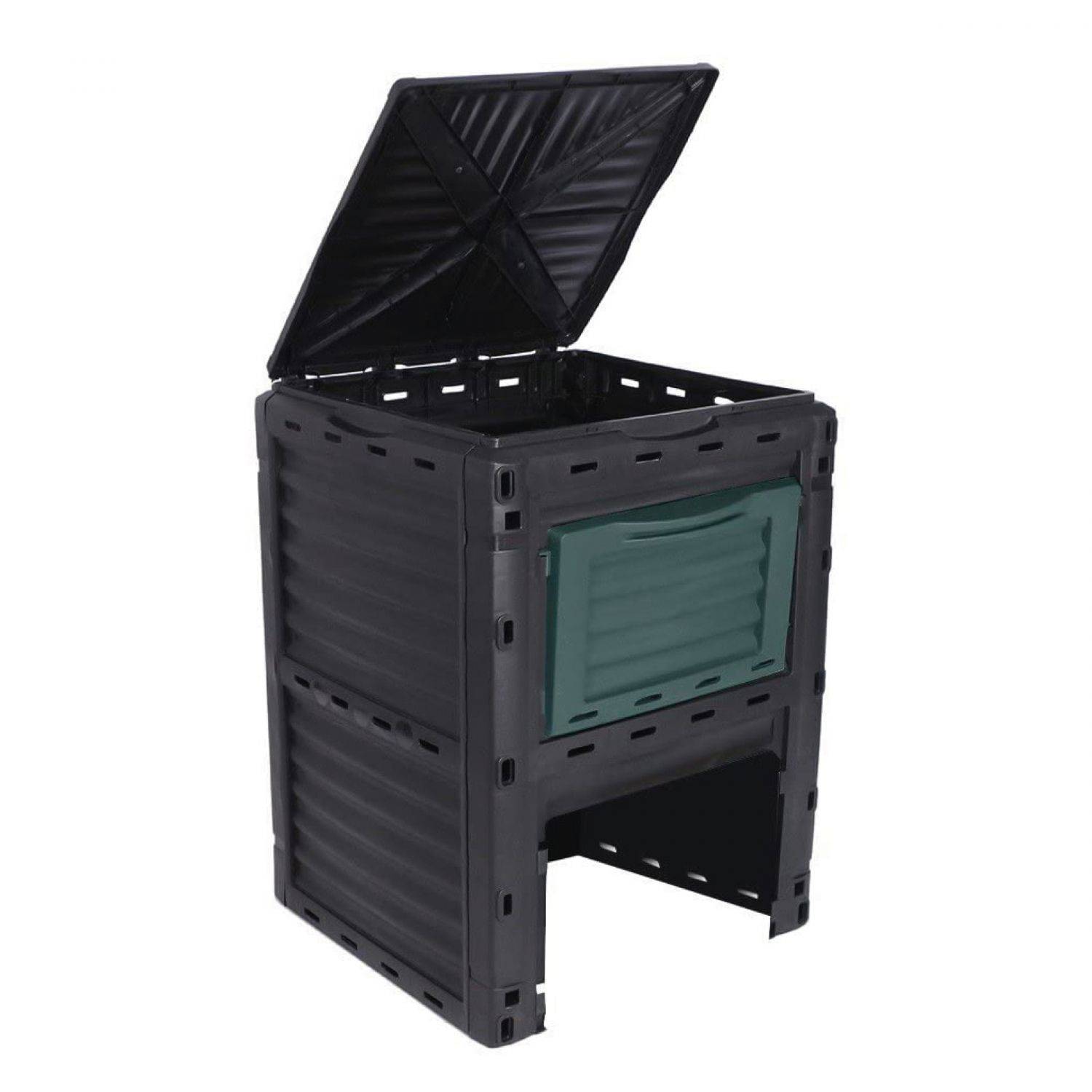 Linxor - Composteur, bac, poubelle à compost de jardin - 300 L - Noir et Vert - Linxor - Imagen 6