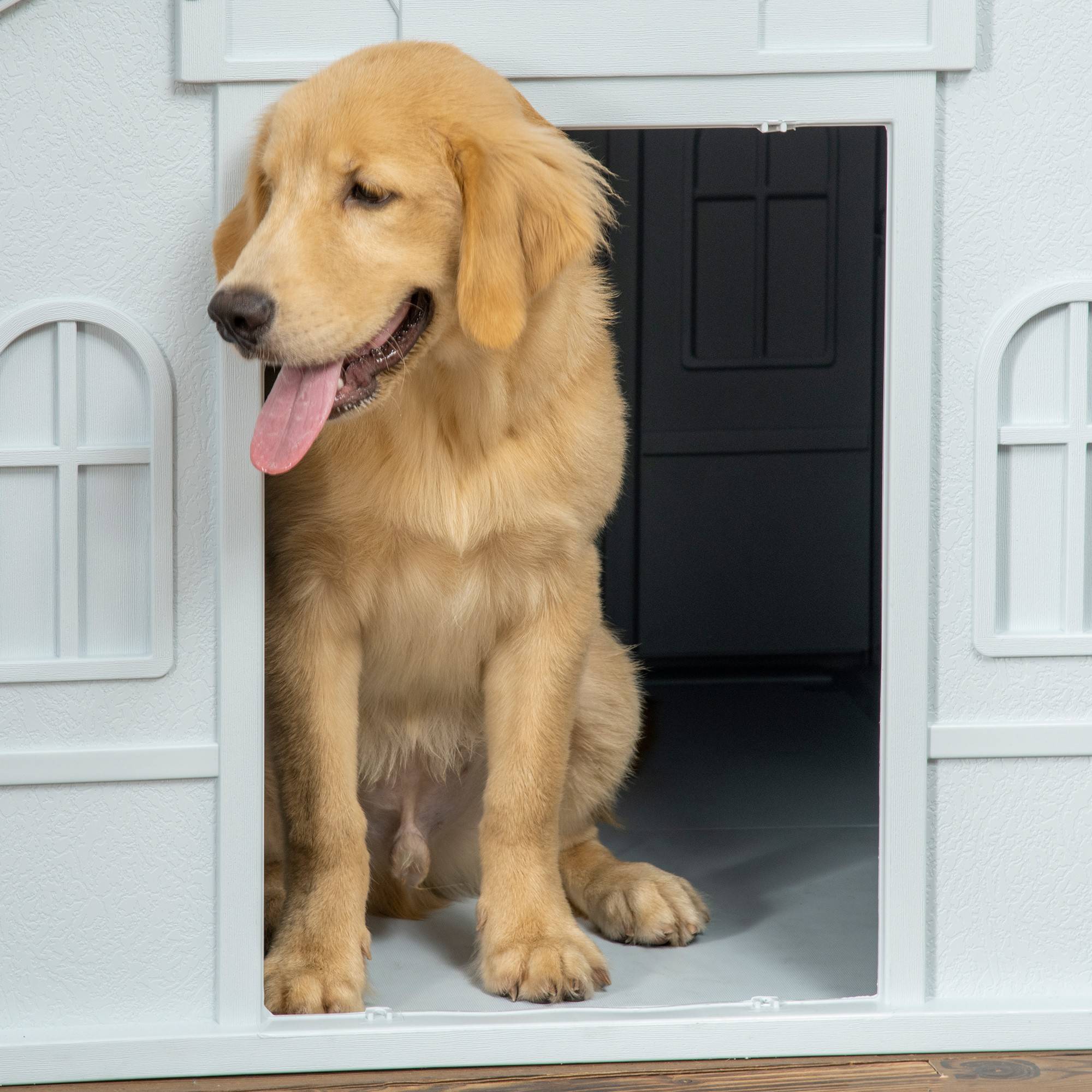 Niche PP étanche pour chien moyen/grand max 30kg, 84.2x98.2x82 cm, bleu - Image 10