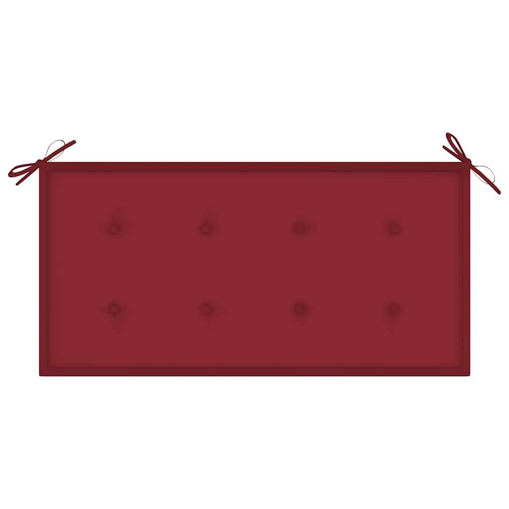 ComfortXL - Banc de Jardin en Teck Massif Finition à l'Eau avec Coussin Rouge Bordeaux pour Extérieur 112 cm – ComfortXL Outdoor Living - Image 6