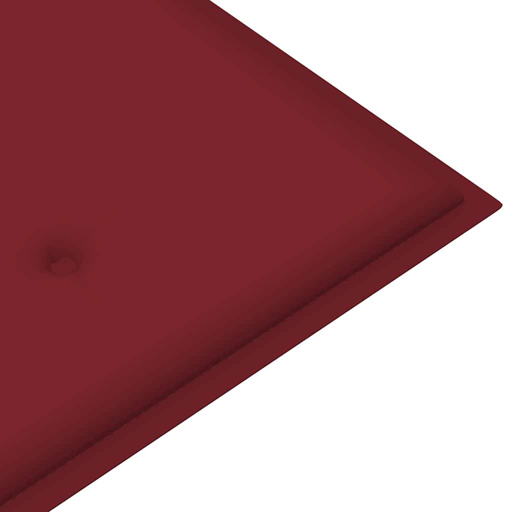 ComfortXL - Banc de Jardin en Teck Massif Finition à l'Eau avec Coussin Rouge Bordeaux pour Extérieur 112 cm – ComfortXL Outdoor Living - Image 7