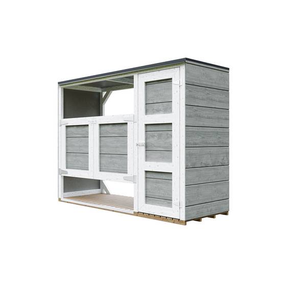 Timbela - Abri de jardin pour poubelles, Cache poubelle extérieur 1,62 m² / 2x240L - Timbela M981A-CAVERN STEEL - Image 3