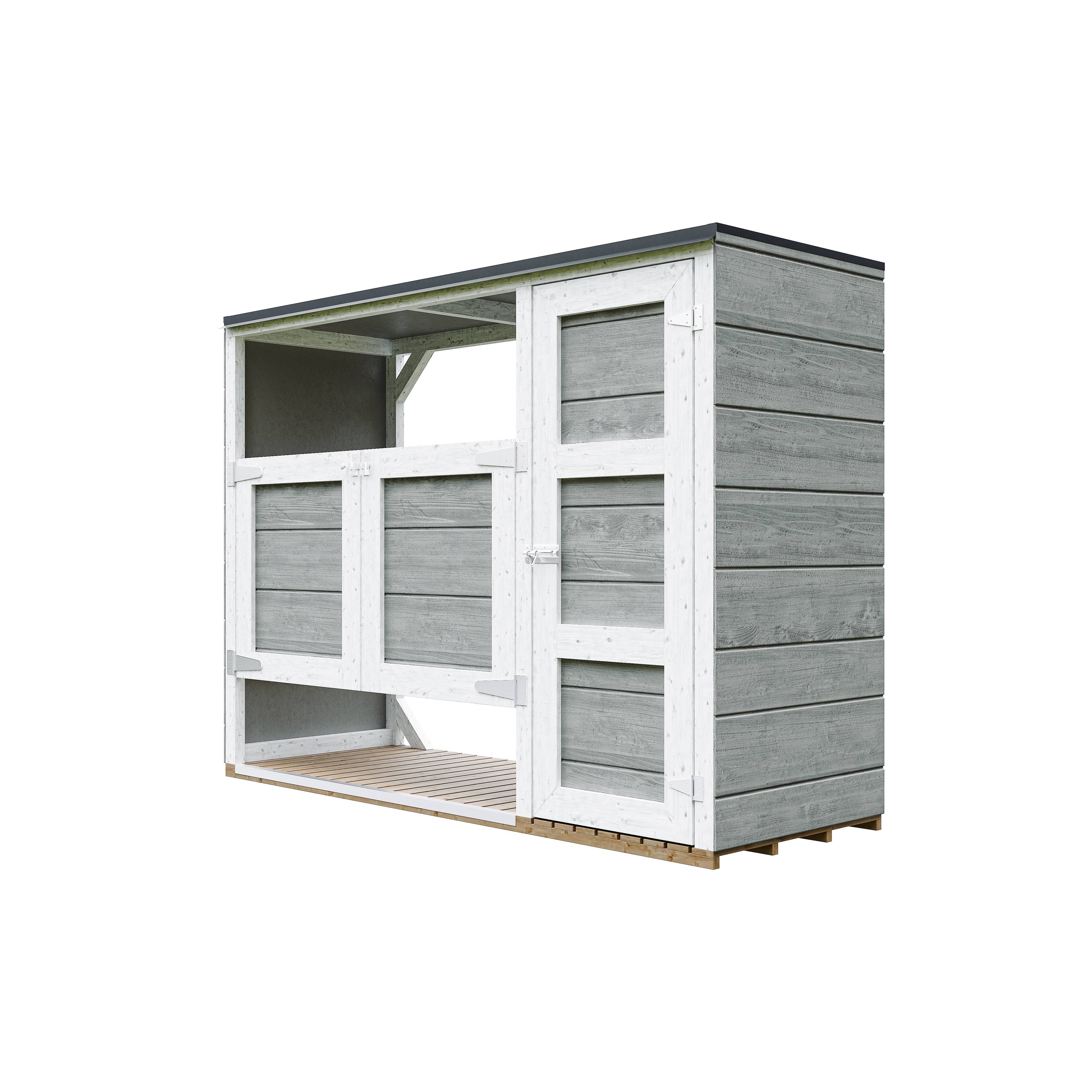 Timbela - Abri de jardin pour poubelles, Cache poubelle extérieur 1,62 m² / 2x240L - Timbela M981A-CAVERN STEEL - Image 3