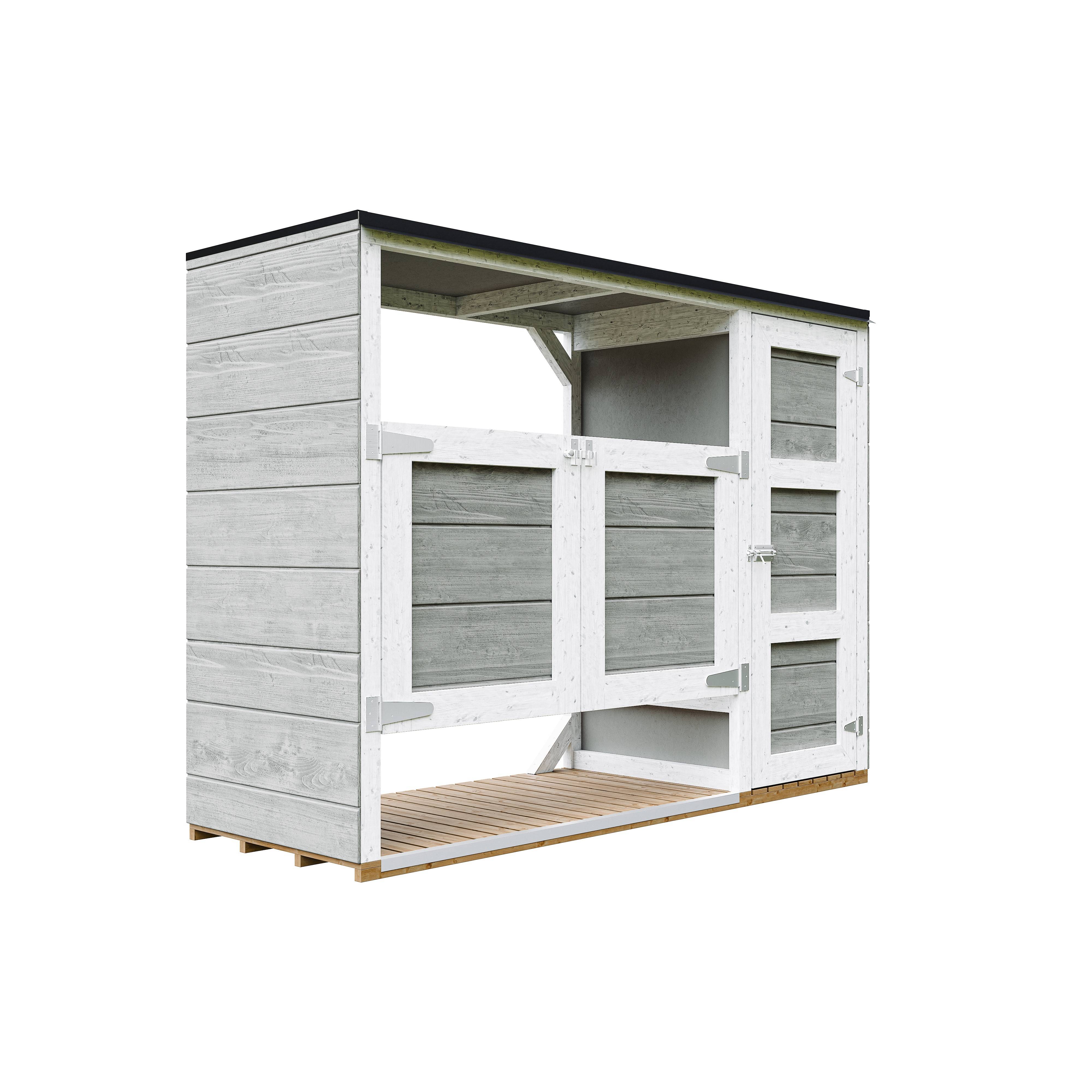 Timbela - Abri de jardin pour poubelles, Cache poubelle extérieur 1,62 m² / 2x240L - Timbela M981A-CAVERN STEEL - Image 2