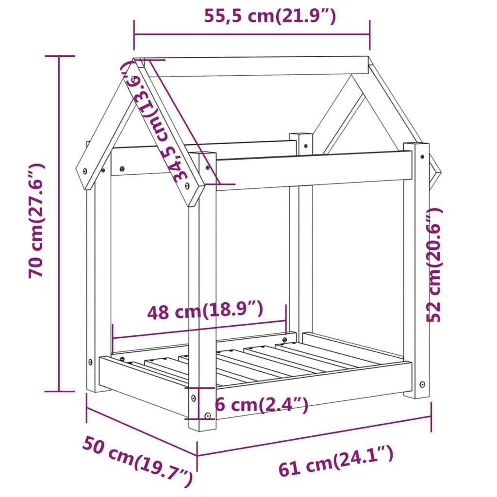 Vidaxl - Lit pour chien 61x50x70 cm Bois de pin solide vidaXL 822197 - Imagen 3