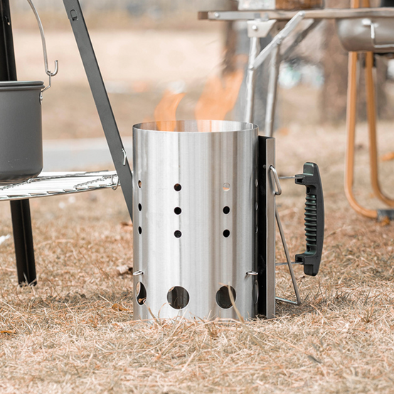 Accessoires de barbecue,Poêle à charbon de bois pour barbecue, cheminée d'allumage avec poignée de sécurité, allume-charbon rapide pour barbecue- - Image 7