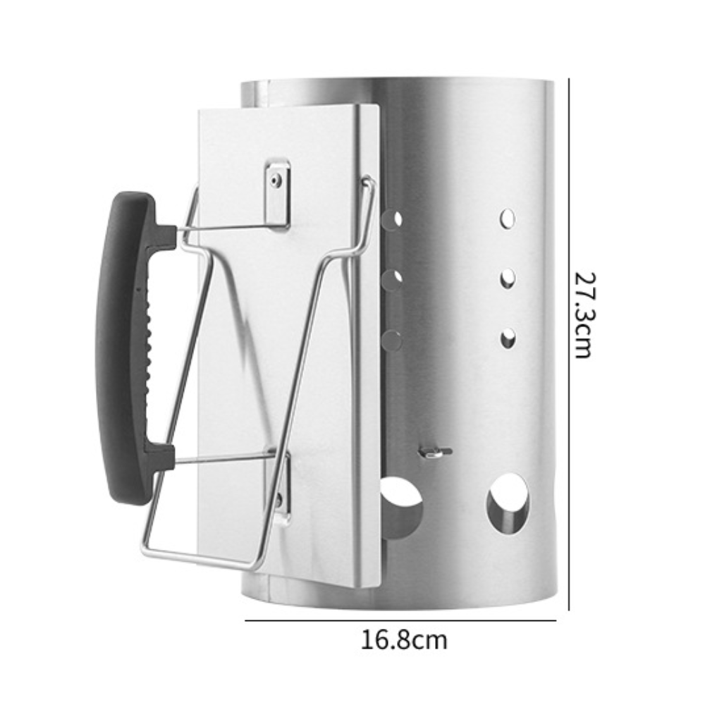 Accessoires de barbecue,Poêle à charbon de bois pour barbecue, cheminée d'allumage avec poignée de sécurité, allume-charbon rapide pour barbecue- - Image 9