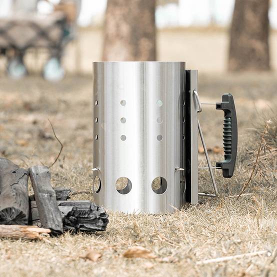 Accessoires de barbecue,Poêle à charbon de bois pour barbecue, cheminée d'allumage avec poignée de sécurité, allume-charbon rapide pour barbecue- - Image 3