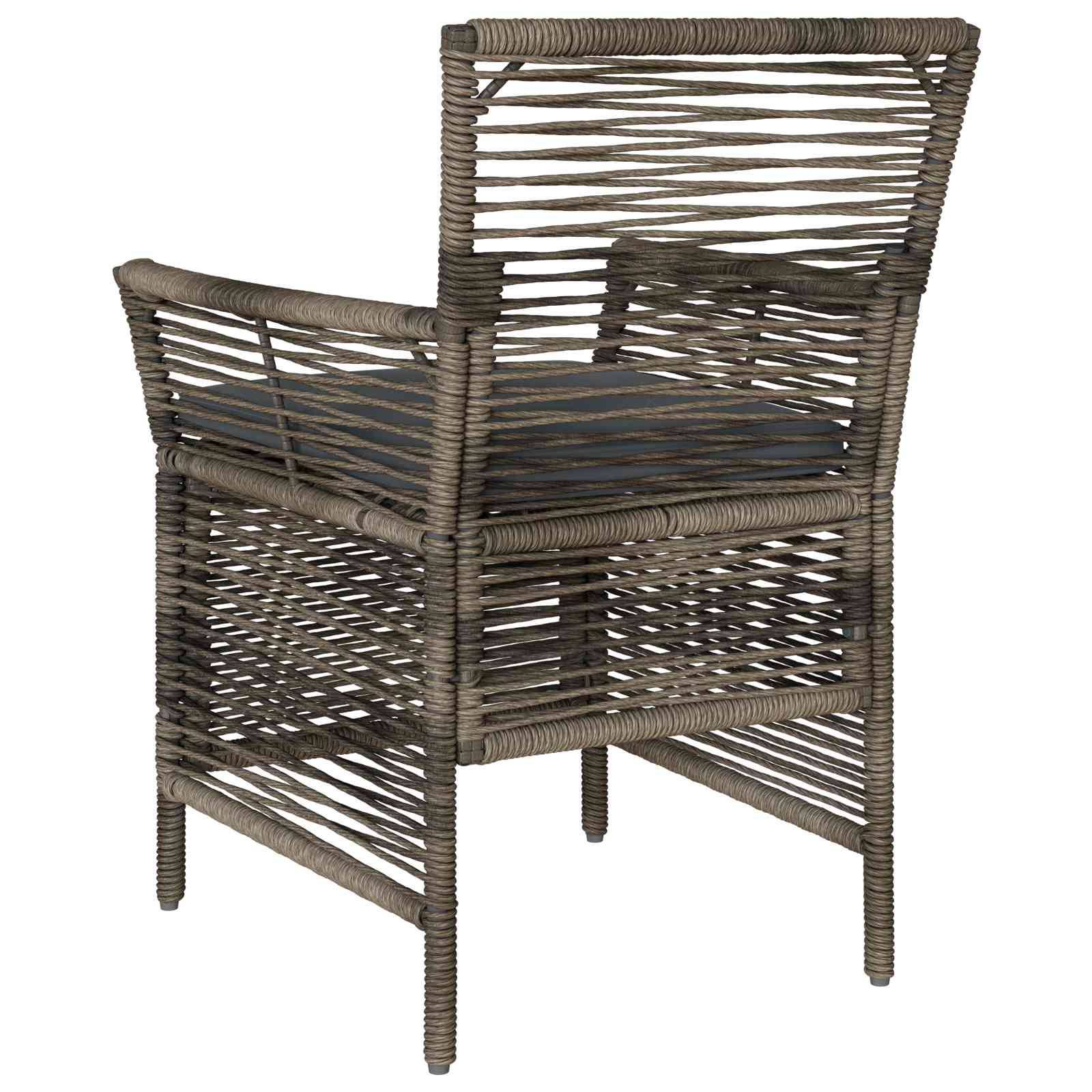 Lot de 4 chaises de jardin polyrotin et acier gris 61 x 58 x 83 cm - PANGIVO - Image 7