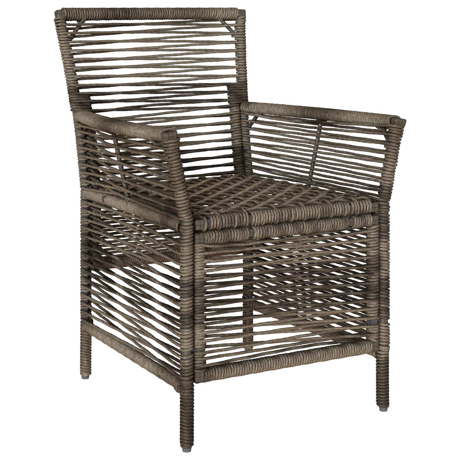 Lot de 4 chaises de jardin polyrotin et acier gris 61 x 58 x 83 cm - PANGIVO - Image 4
