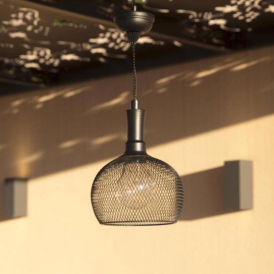 Lumisky - Suspension solaire ronde LOFT ROUND Noir Acier H85cm - Imagen 3