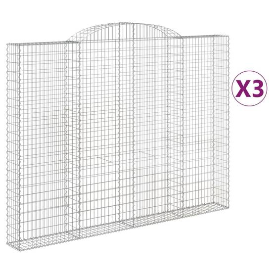 Vidaxl - Paniers à gabions arqués 3 pcs 300x30x220/240 cm fer galvanisé vidaXL 3146630 - Image 2