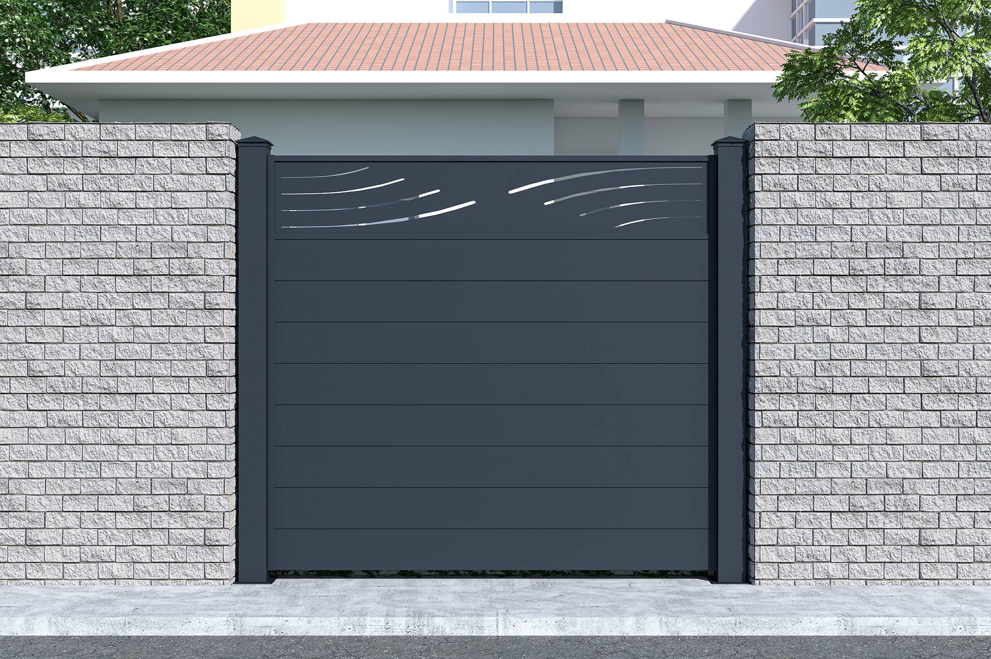 Casanoov Lot de 2 kits de clôture aluminium VELETA H.170   cm - kits complet 3.8m - Image 1