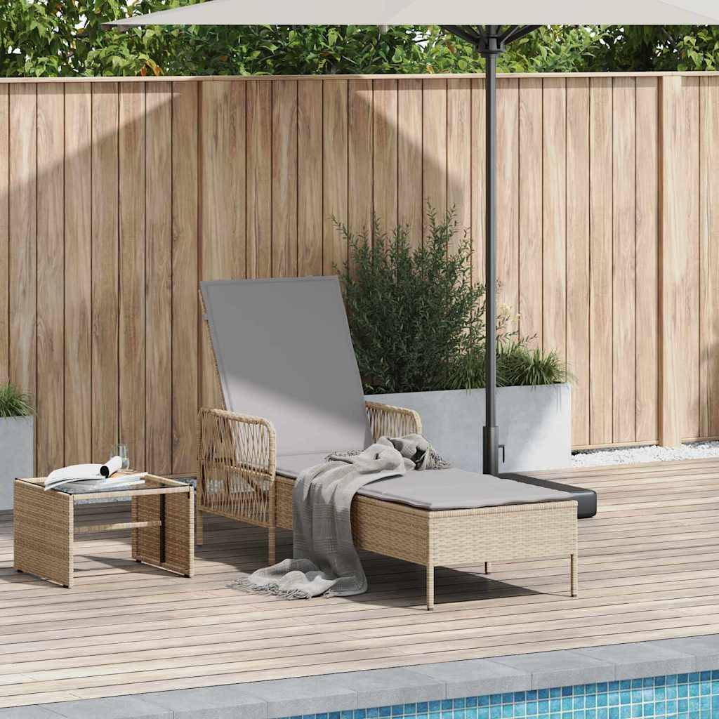 Vidaxl - Transat polyrotin Beige et Gris clair vidaXL 365428