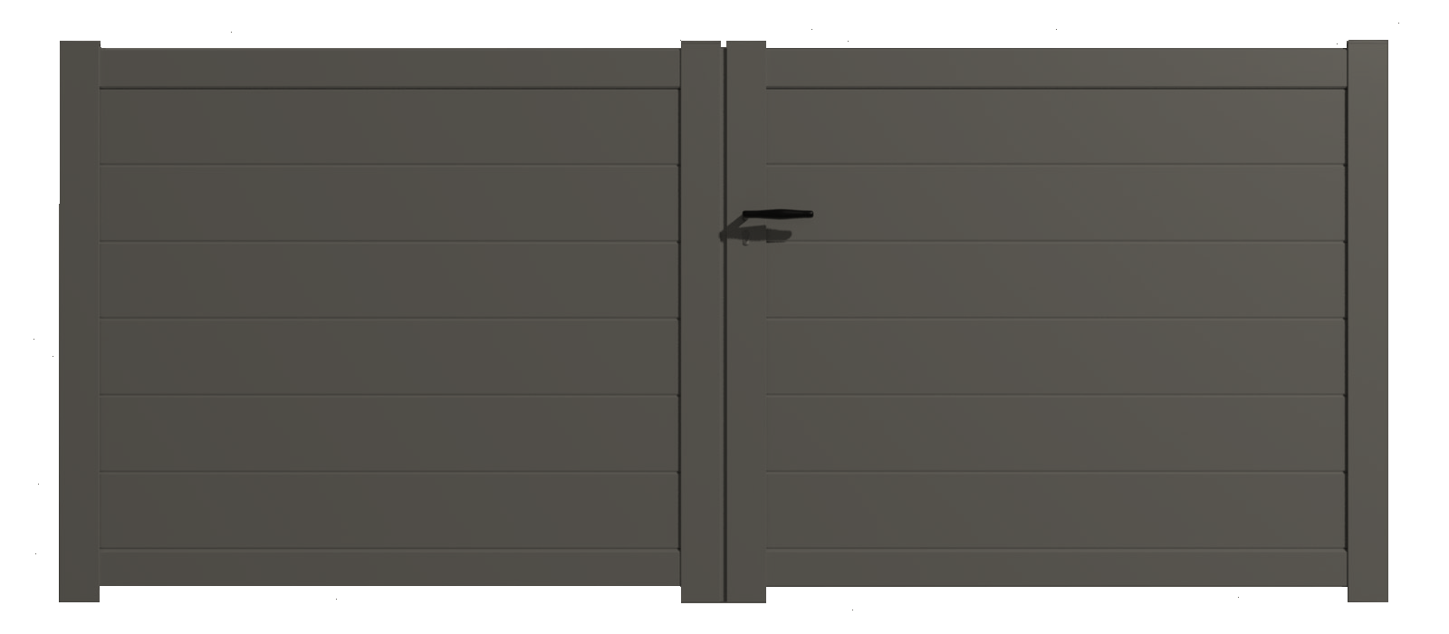 Portail Packit - Portail alu battant plein en kit dim. L.4000 (entre piliers) X H.1500 mm  Gris Quartz (RAL 7039)