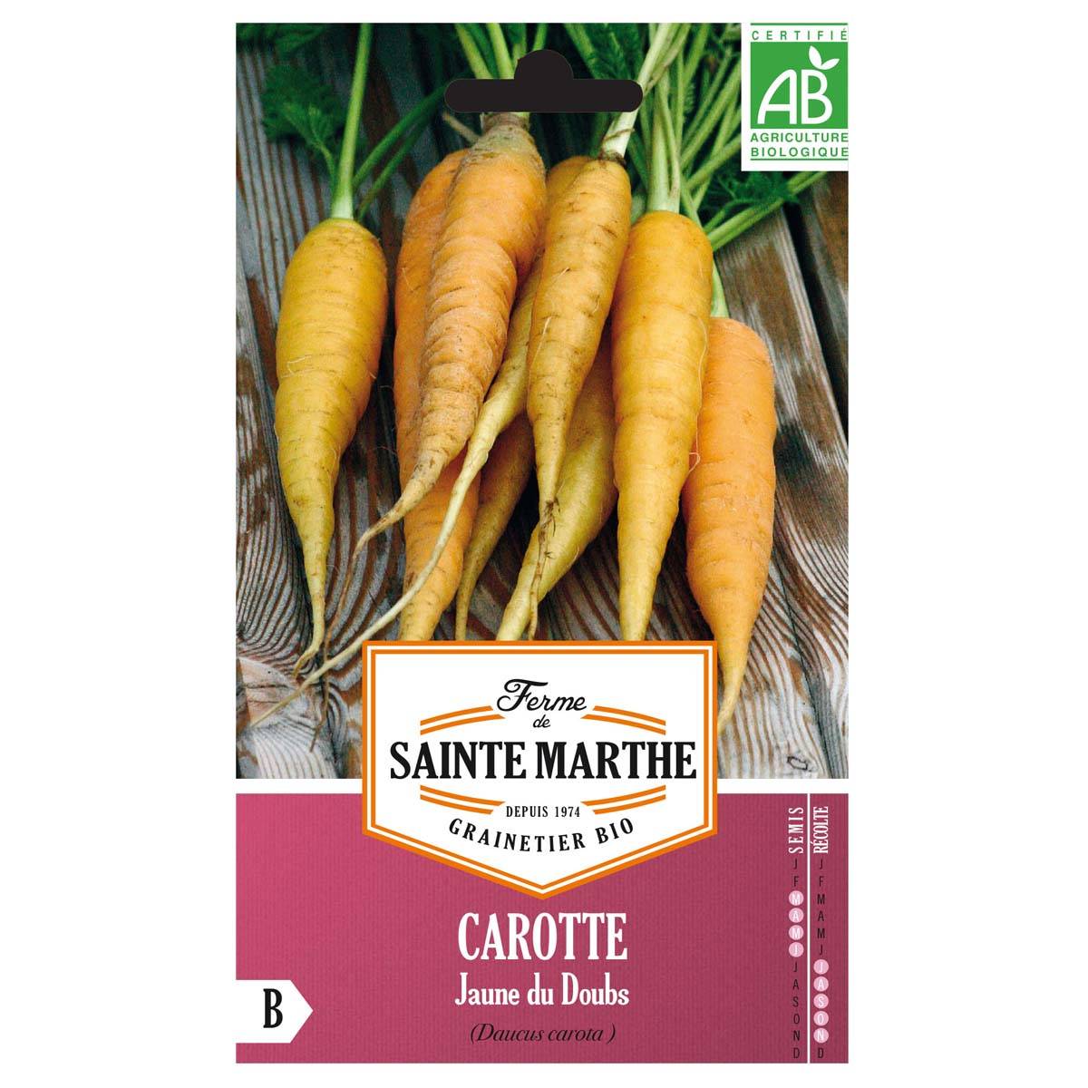 Carotte fourragère Jaune du Doubs Bio - Ferme de Sainte Marthe le sachet de 1500 graines environ