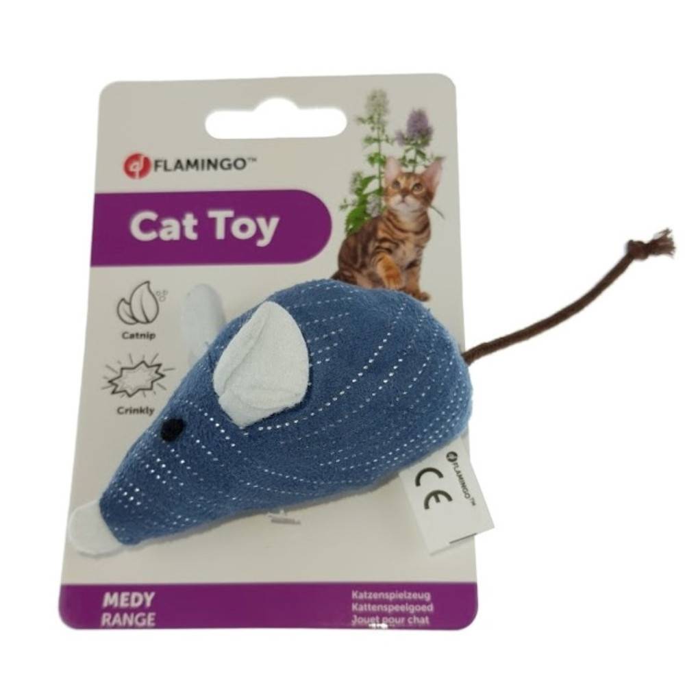 Souris Medy bleu 5 x 14 cm Jouet pour chat. - Imagen 2