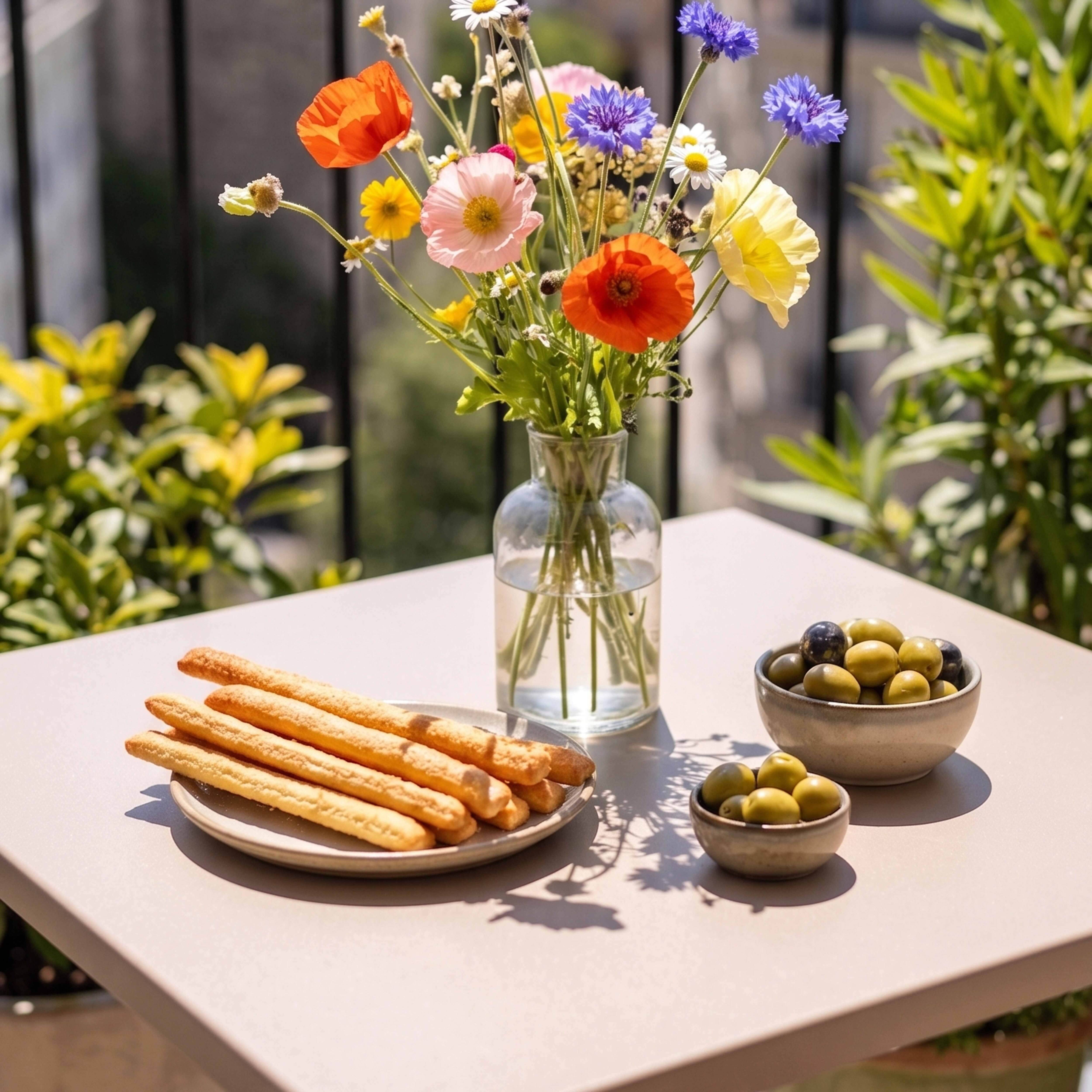 Oviala - Table de jardin carrée en métal 4 places 70 cm taupe Palavas - Oviala - Imagen 3