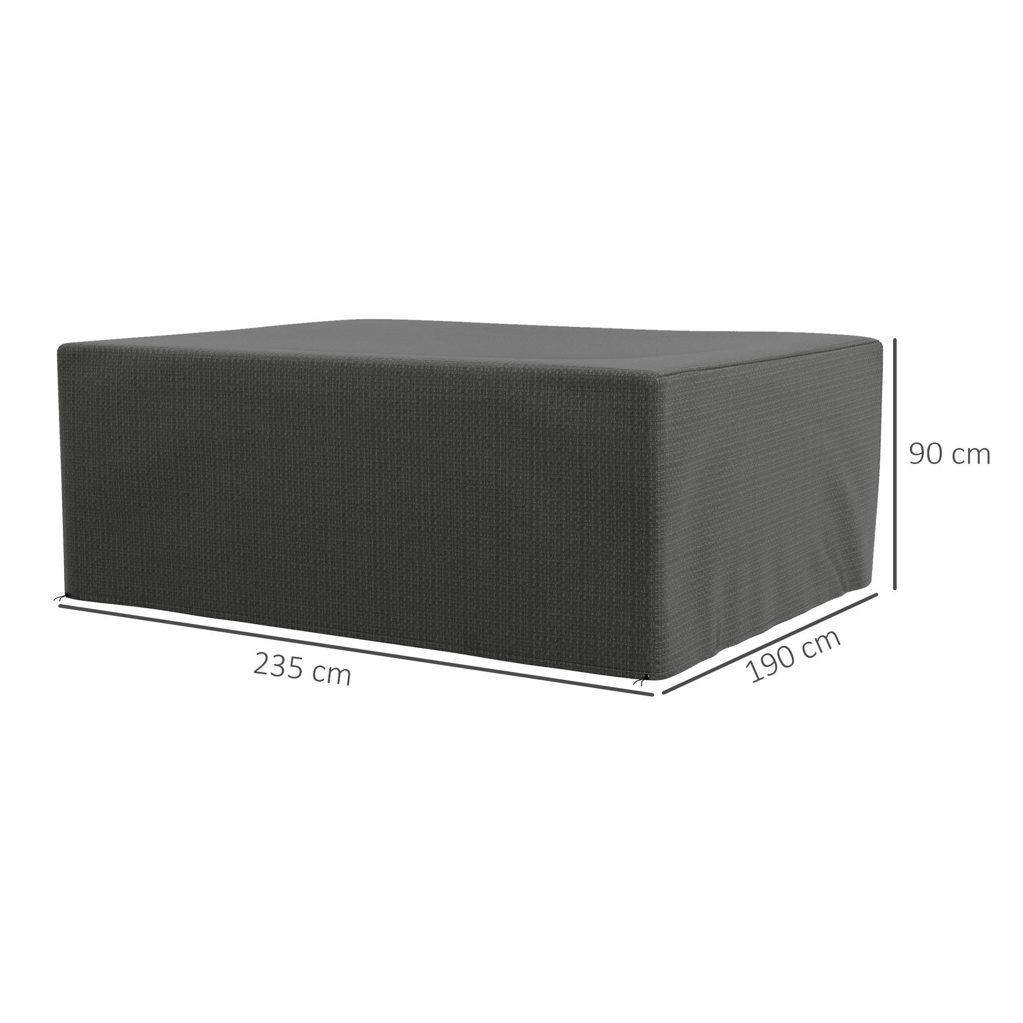 Housse de protection pour mobilier de jardin, résistante à l'hiver, imperméable et anti-UV, 235 x 190 x 90 cm, grise - Image 5