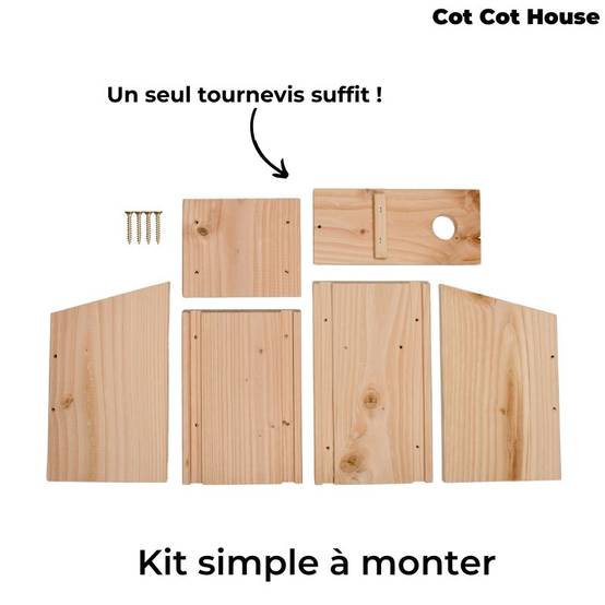 Nichoir à oiseaux en kit pour rouge-queue - Cot Cot House - Image 3