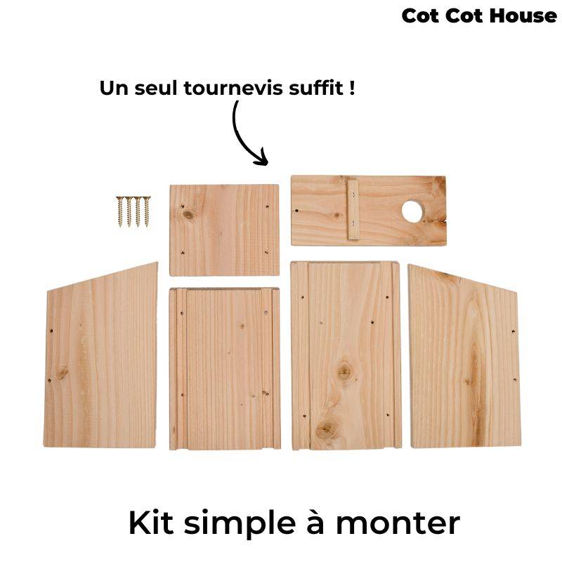 Nichoir à oiseaux en kit pour rouge-queue - Cot Cot House - Image 3