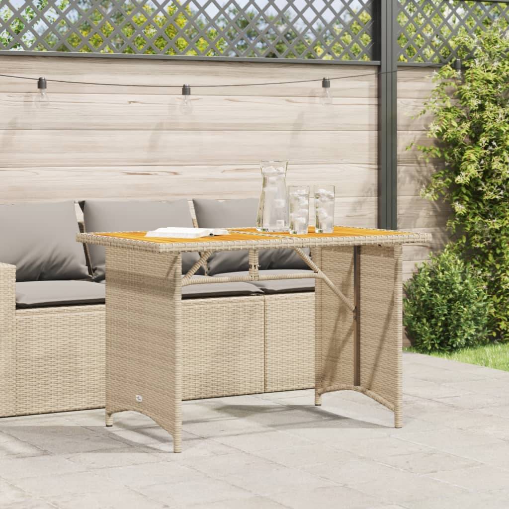 PANGIVO - Table de jardin en résine tressée et bois noir 110 x 68 x 70 cm - PANGIVO - Image 3
