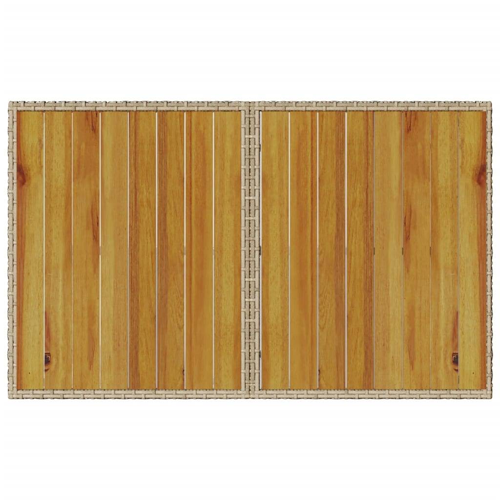 PANGIVO - Table de jardin en résine tressée et bois noir 110 x 68 x 70 cm - PANGIVO - Image 7