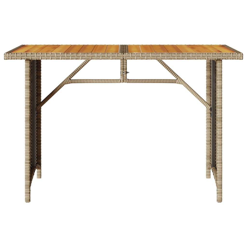 PANGIVO - Table de jardin en résine tressée et bois noir 110 x 68 x 70 cm - PANGIVO - Image 4