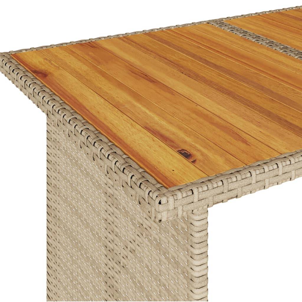 PANGIVO - Table de jardin en résine tressée et bois noir 110 x 68 x 70 cm - PANGIVO - Image 8