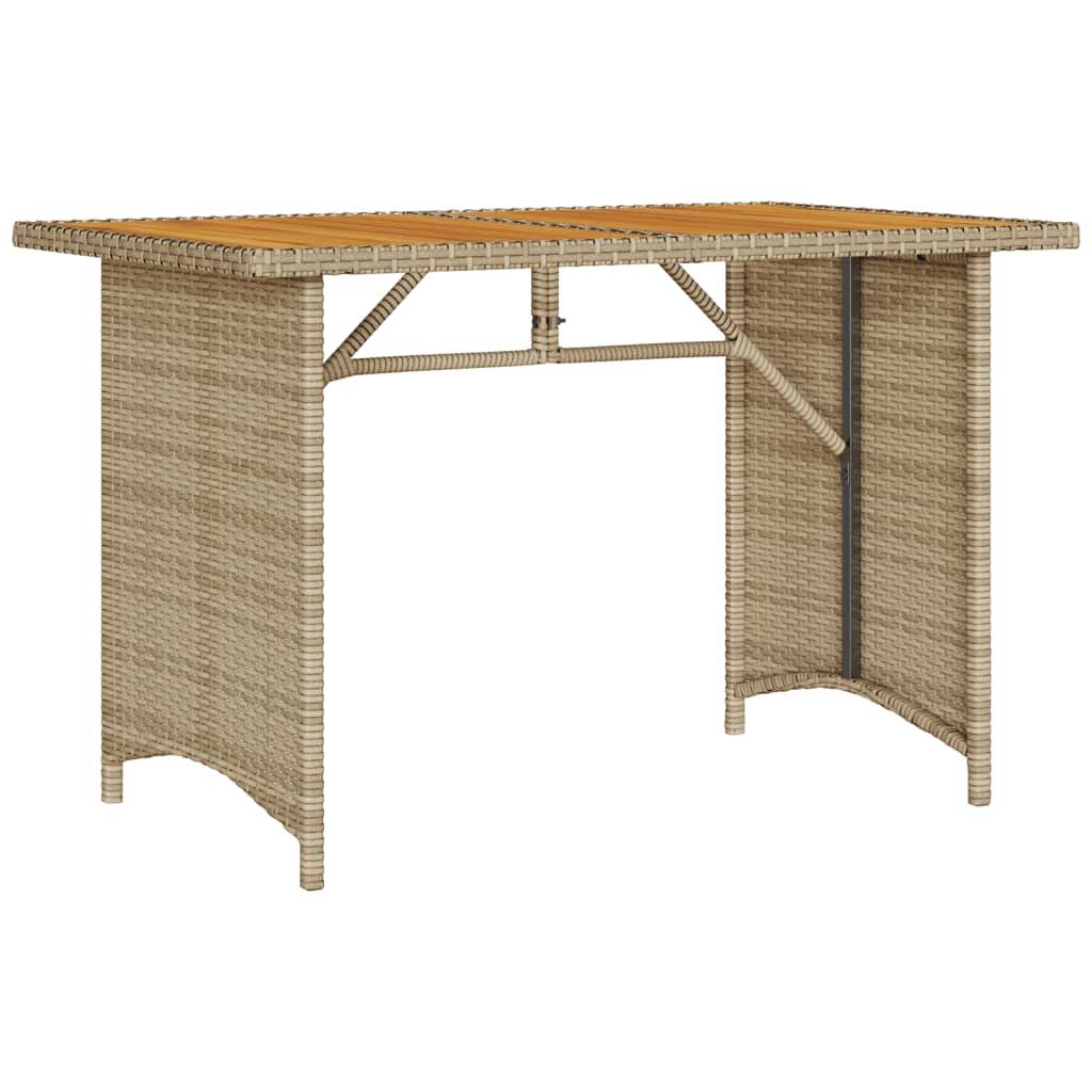 PANGIVO - Table de jardin en résine tressée et bois noir 110 x 68 x 70 cm - PANGIVO - Image 6