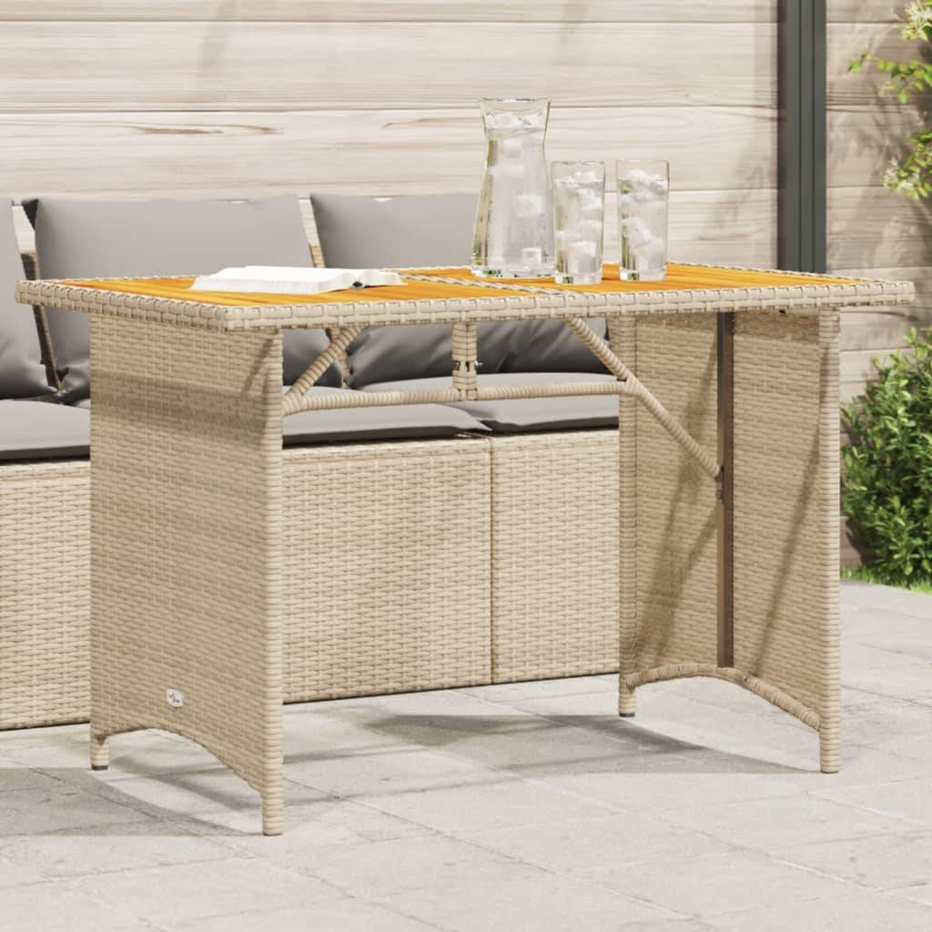 PANGIVO - Table de jardin en résine tressée et bois noir 110 x 68 x 70 cm - PANGIVO - Image 1