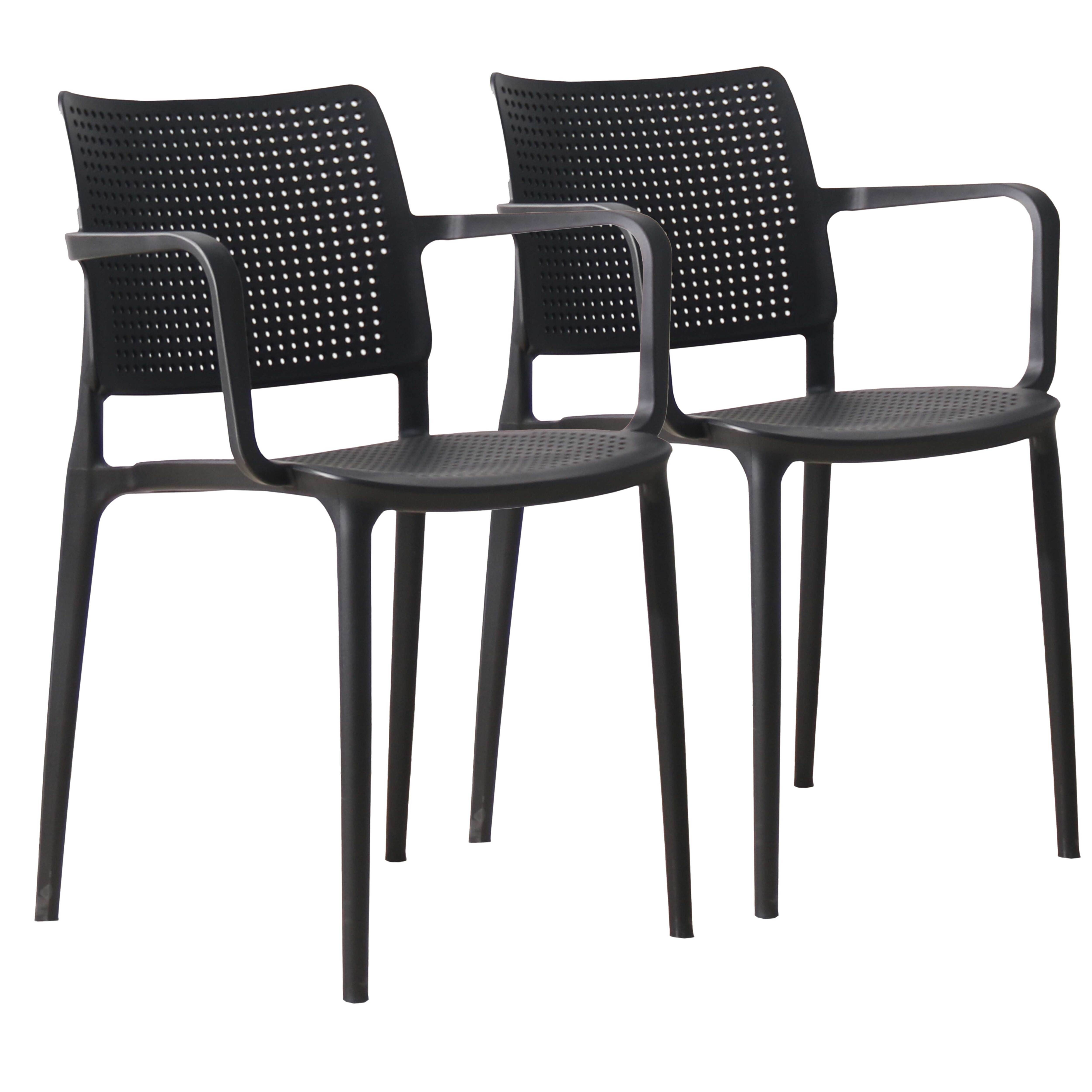 Oviala - Lot de 2 fauteuils de terrasse noir Riga - Oviala - Imagen 1