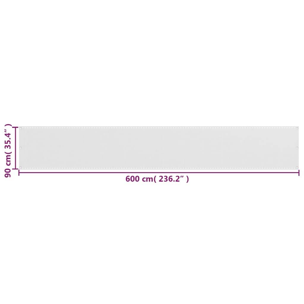 Helloshop26 - Écran de balcon brise pare vue protection confidentialité en PEHD 90 x 600 cm blanc - Imagen 5