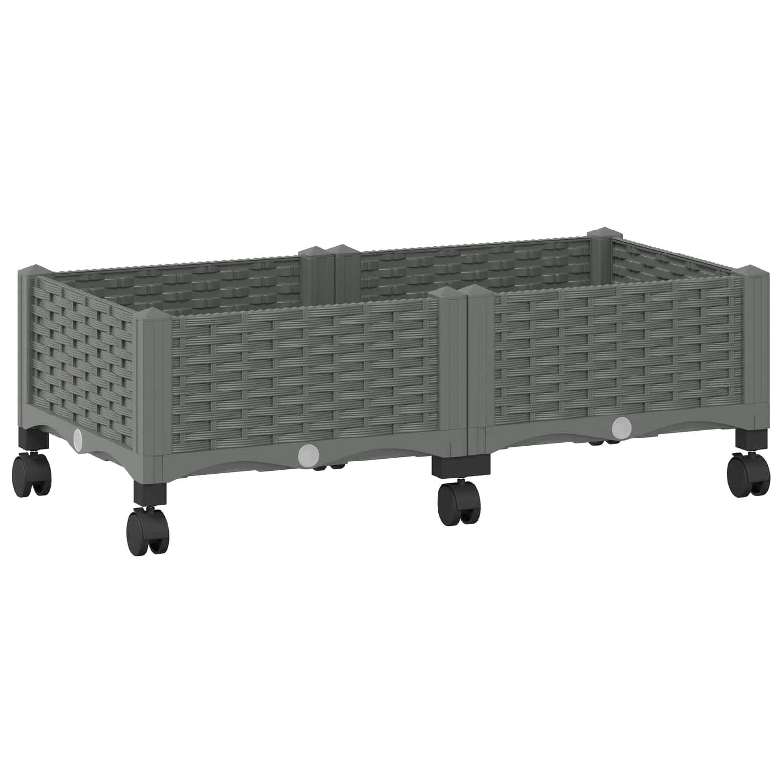Jardinière polypropylène gris clair 80 x 40 x 33 cm - PANGIVO - Image 2