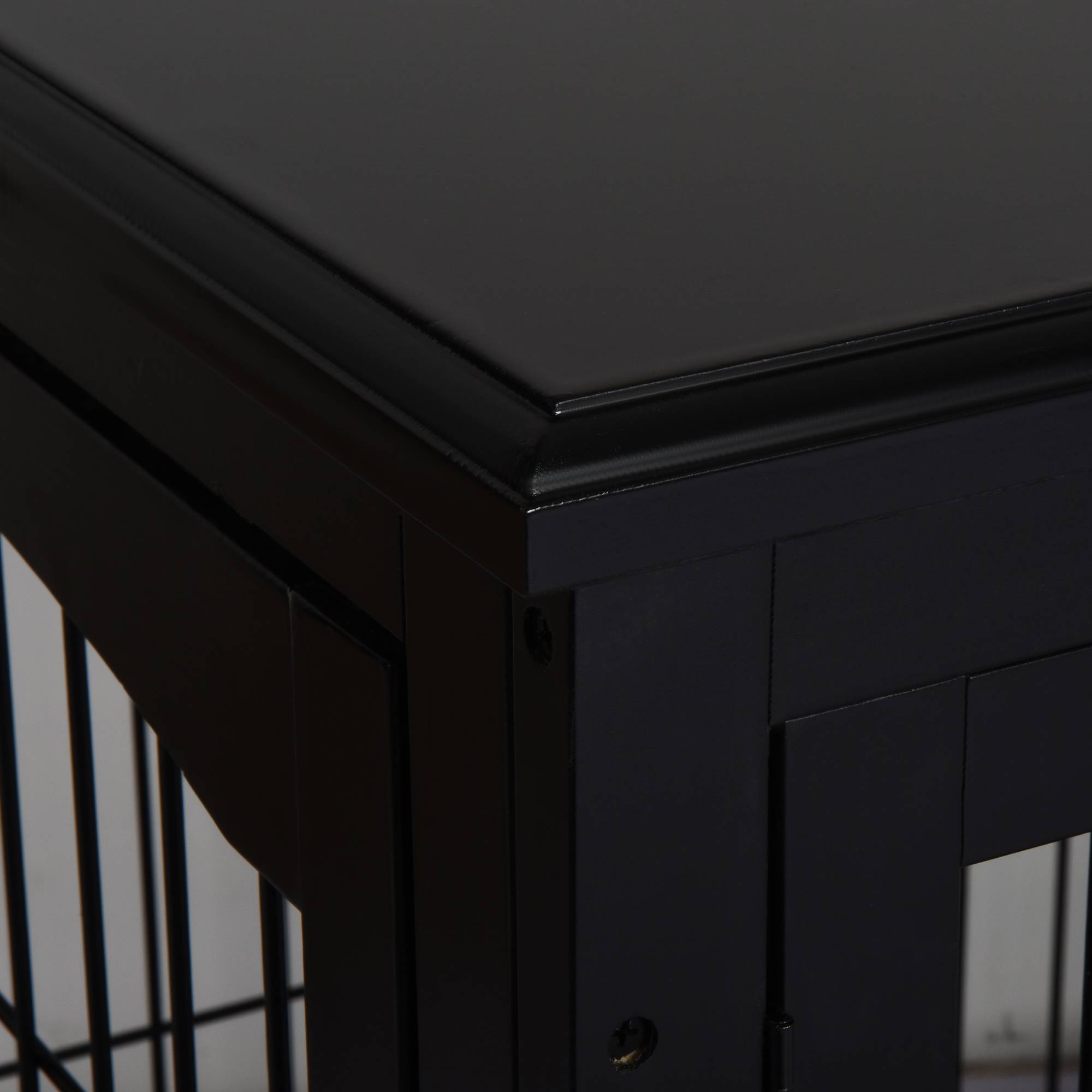 Cage pour chien avec surface de table, MDF et métal, Noir, 81 x 58.5 x 66 cm - PANGIVO - Image 7