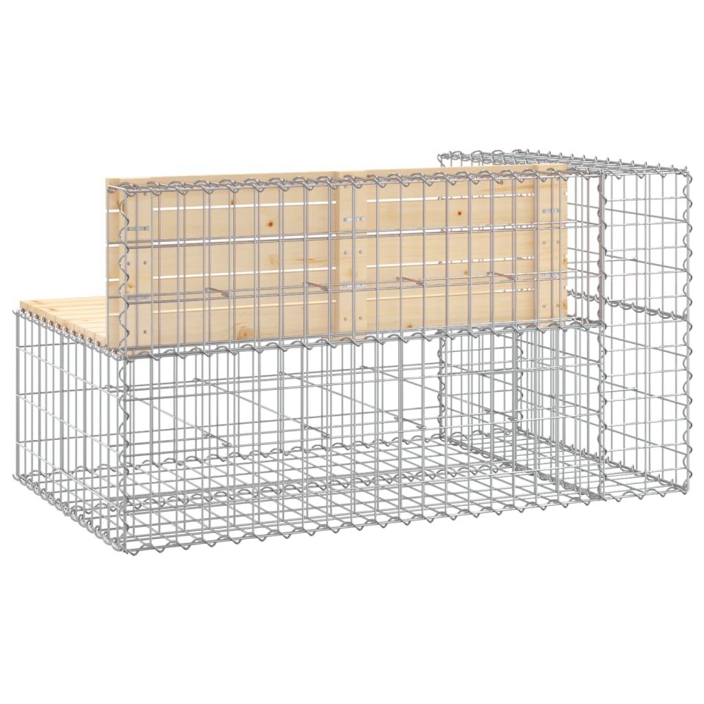 Maison Chic - Banc de jardin - Banc d'extérieur - Banquette design gabion 122x71x65,5 cm bois massif de pin - Imagen 5
