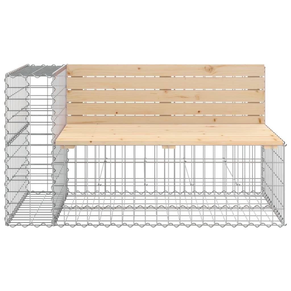 Maison Chic - Banc de jardin - Banc d'extérieur - Banquette design gabion 122x71x65,5 cm bois massif de pin - Imagen 3