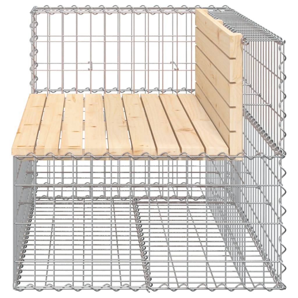 Maison Chic - Banc de jardin - Banc d'extérieur - Banquette design gabion 122x71x65,5 cm bois massif de pin - Imagen 4