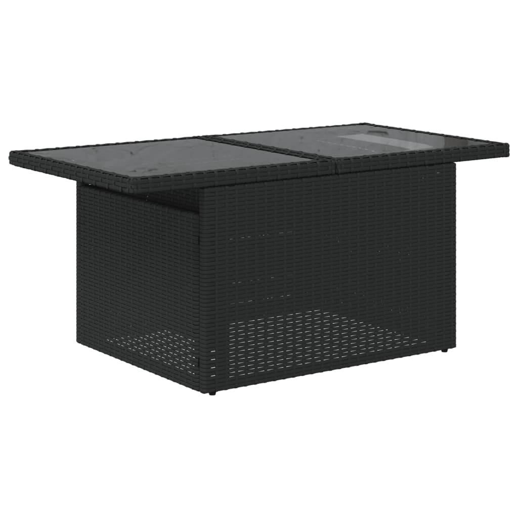 Ensemble de jardin 5 places résine tressée table ajustable et pouf modulable noir – ComfortXL Outdoor Living - Image 6