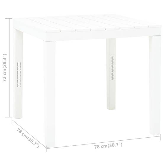 Table de jardin plastique blanc 78 x 78 x 72 cm - PANGIVO - Image 5